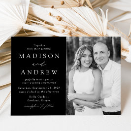 Convites Casamento em Foto Preto e Branco Moderno e Elegant