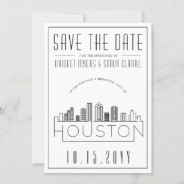 Convites Casamento em Houston | Linha do horizonte estiliza