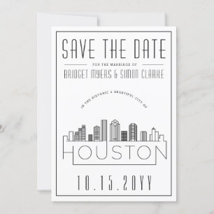 Convites Casamento em Houston   Silhueta Estilizada da Cida