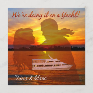 Convites Casamento em iate náutico do Casal de praia româ