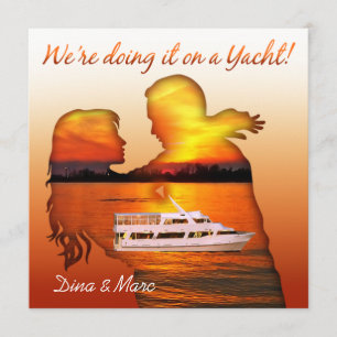 Convites Casamento em iate náutico do Casal de praia româ