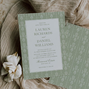 Convites Casamento em Jardim Vintage Verde Sage Estate