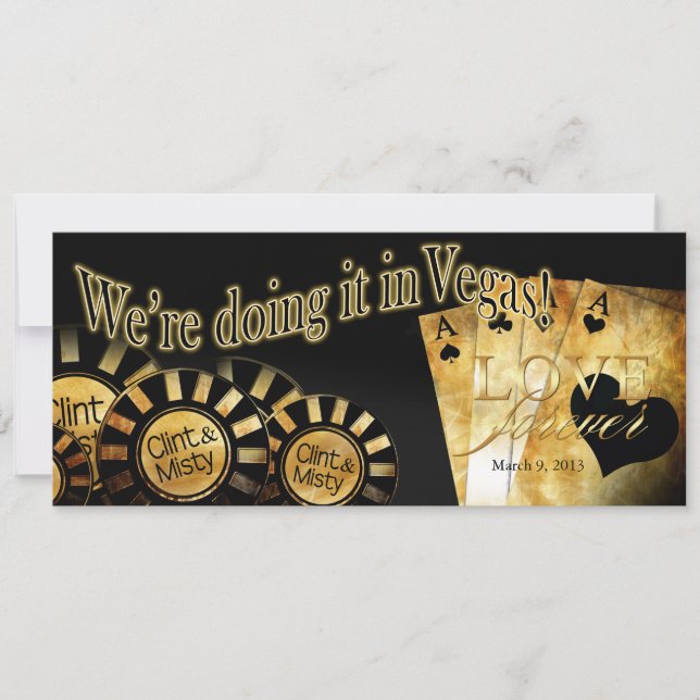 Convites Casamento em Las Vegas (entre em contato para pers (Frente)
