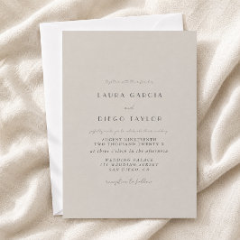 Convites Casamento em Letra Redonda Cinza Pastel