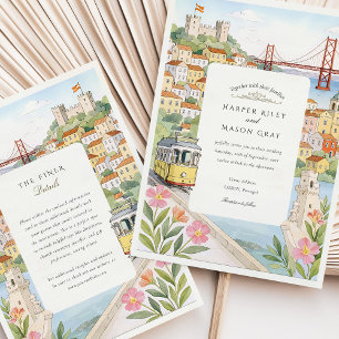 Convites Casamento em Lisboa em Aquarela