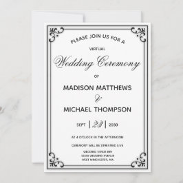 Convites Casamento em Livestream Simples e Elegante