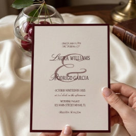 Convites Casamento em Marrom Bege Dinheiro Antigo