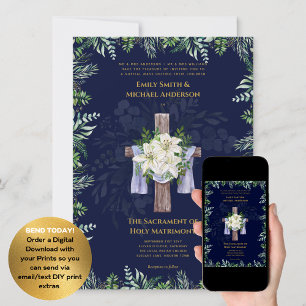 Convites Casamento em Massa Nupcial Católica Cruz Azul