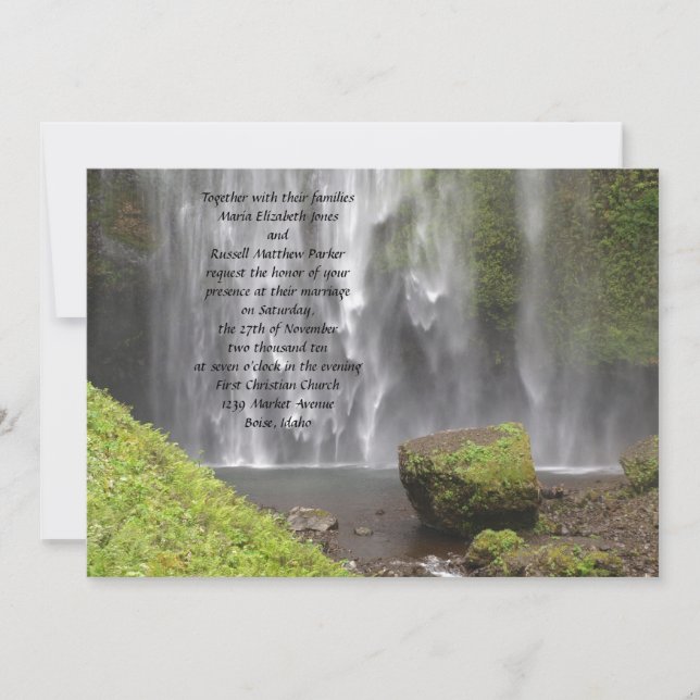 Convites Casamento em Oregon Waterfall (Frente)