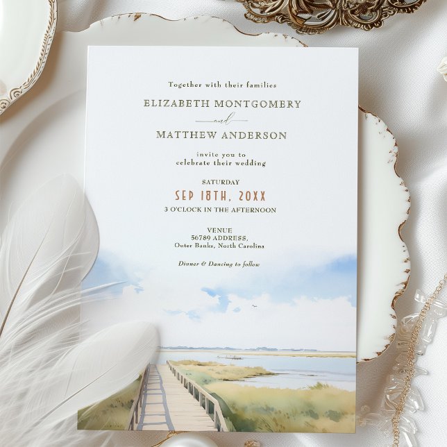 Convites Casamento em Outer Banks NC (Criador carregado)