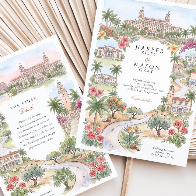 Convites Casamento em Palm Beach Flórida The Breakers Flagl (Criador carregado)