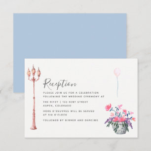 Convites Casamento em Paris Aquarela Flores Silvestres Rece