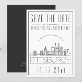 Convites Casamento em Pittsburgh | Silhueta Estilizada | Sa