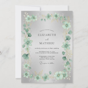 Convites Casamento em poeira de eucalipto com folhagem prat