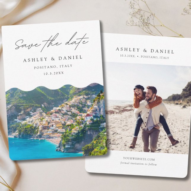 Convites Casamento em Positano Itália Salve a Data (Positano Italy Wedding Save the Date Invitation
)
