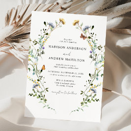 Convites Casamento em Prado de Flores Silvestres Elegantes