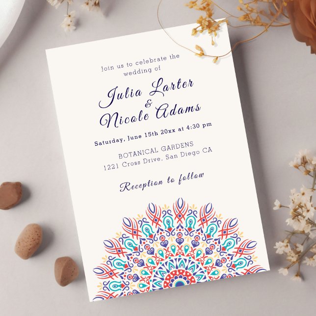 Convites Casamento em Prado de Pampas Aqua Roxo Empoeirado  (Criador carregado)