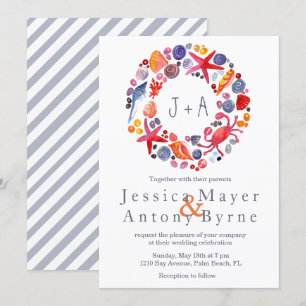 Convites Casamento em Praia Náutica da Wreath com a Sweet 