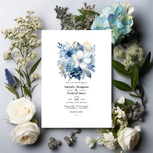 Convites Casamento em Prata, Azul Gelo, Branco Gelo e Cinza