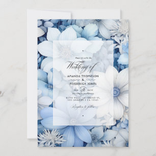 Convites Casamento em Prata, Azul Gelo, Branco Gelo e Cinza