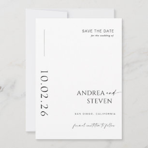 Convites Casamento em Preto e Branco Foto Moderna Save the 