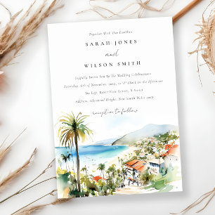 Convites Casamento em Puerto Vallarta México aquarela