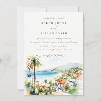 Convites Casamento em Puerto Vallarta México aquarela
