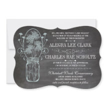 Casamento em quadro-negro Jarro de Mason Azul Empo