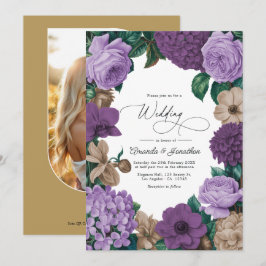 Convites Casamento em Quartzo Mauve, Ameixa Empoeirada e Be