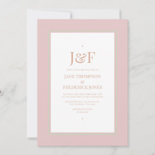 Convites Casamento em Rosa Empoeirado, Verde Menta e Blush