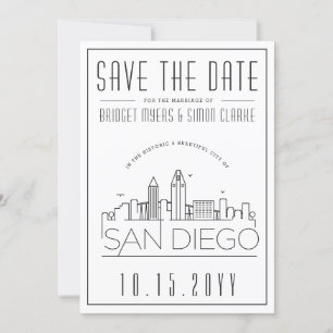 Convites Casamento em San Diego   Silhueta Estilizada   Sal