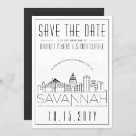 Convites Casamento em Savannah | Salva a Data Estilizado co