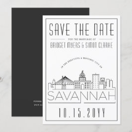Convites Casamento em Savannah | Silhueta Estilizada do Hor