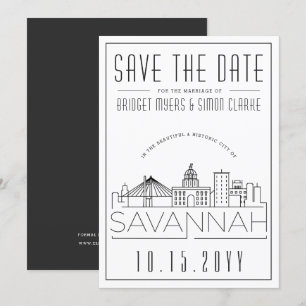 Convites Casamento em Savannah   Silhueta Estilizada do Hor