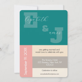 Convites Casamento em Script Moderno Azul Turquesa Transfor