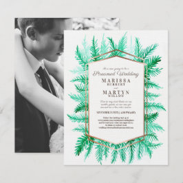 Convites Casamento em streaming de arte verde do inverno