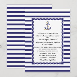 Convites Casamento em Stripe Náutico
