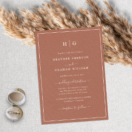 Convites Casamento em Terracota Monogramada