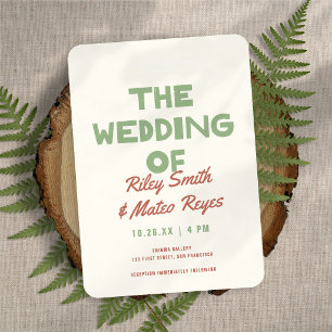 Convites Casamento em Tons Terrosos Funky com Tipografia Re