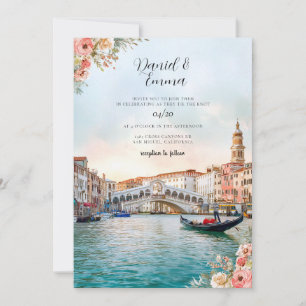 Convites Casamento em Veneza Itália Aquarela