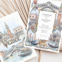 Casamento em Veneza Itália Aquarela