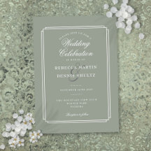 Casamento em Verde Sage Art Déco Clássico