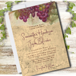 Convites Casamento em Vinhedo Rústico Elegante Aquarela