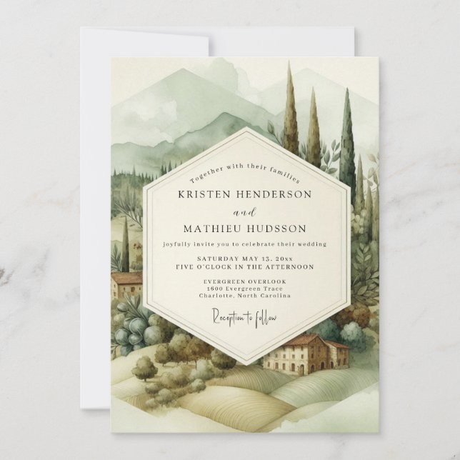 Convites Casamento em Vinícola Sage Tuscan (Frente)