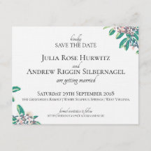 Casamento em White Sulphur Springs Salvar a Data