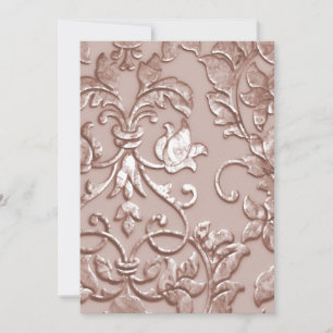 Convites Casamento Embossed Look Damask Blush