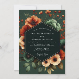 Convites Casamento Emerald Poppy Noir
