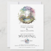 Casamento Encantado De Aquarela De Madeira