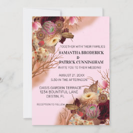 Convites Casamento Encantado de Conto de Fadas Boho Flor Si