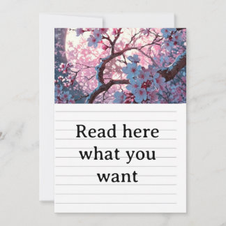 Convites Casamento Encantador de Cerejeira em Flor e Lua Ch